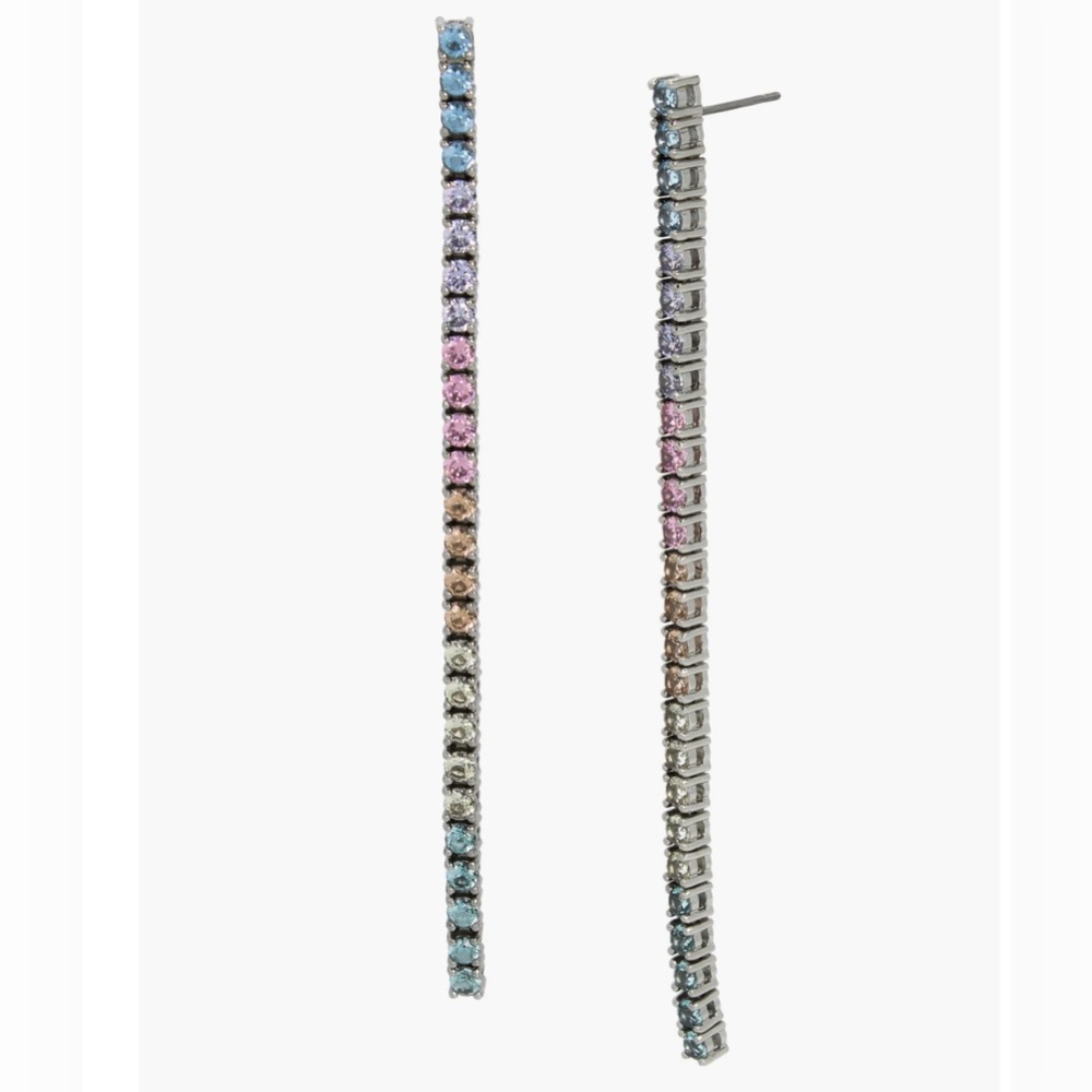 Kurt Geiger Pastel Cubic Zirconia Linear Drop Earrings